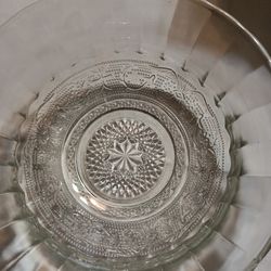 Vintage Firna Faceted Hobnail Designed Glass  Bowl