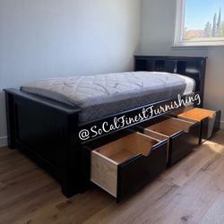 Twin Bed And Mattress With Drawers 
