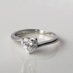1ct Heart Cut Solitaire Ring 