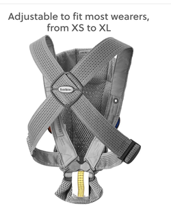 BabyBjörn Baby Carrier Mini, Gray, 3D Mesh | Newborn Carrier, Ergonomic, Easy-to-Use