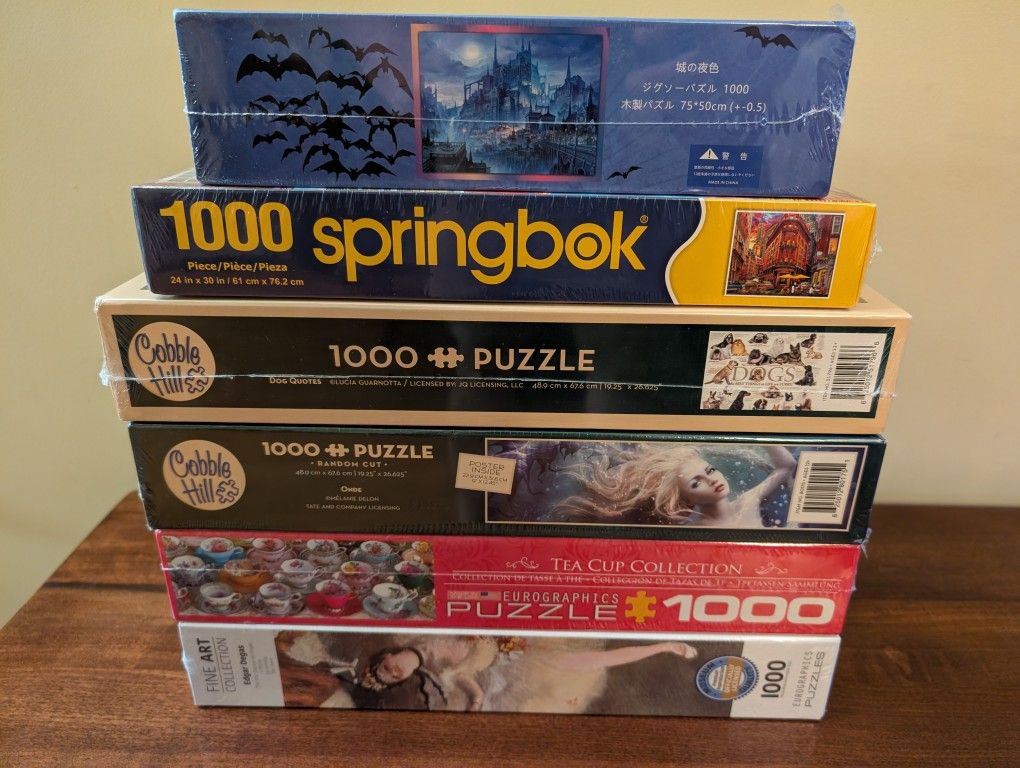 New 1000 Piece Jigsaw Puzzles - $10 Each