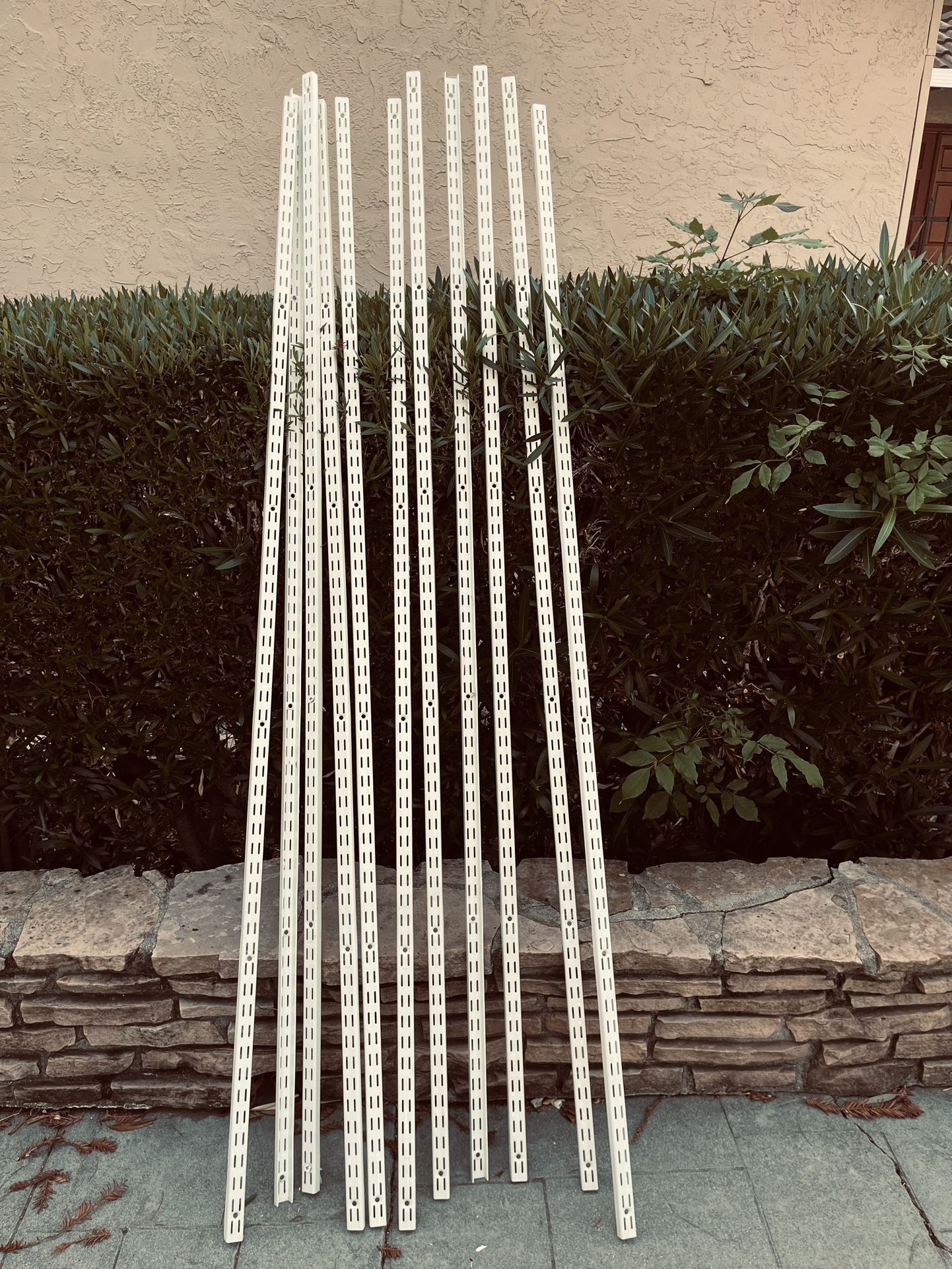 ShelfTrack 80 in. L White Standard Support Bracket Hang Tracks, Shelving Hardware