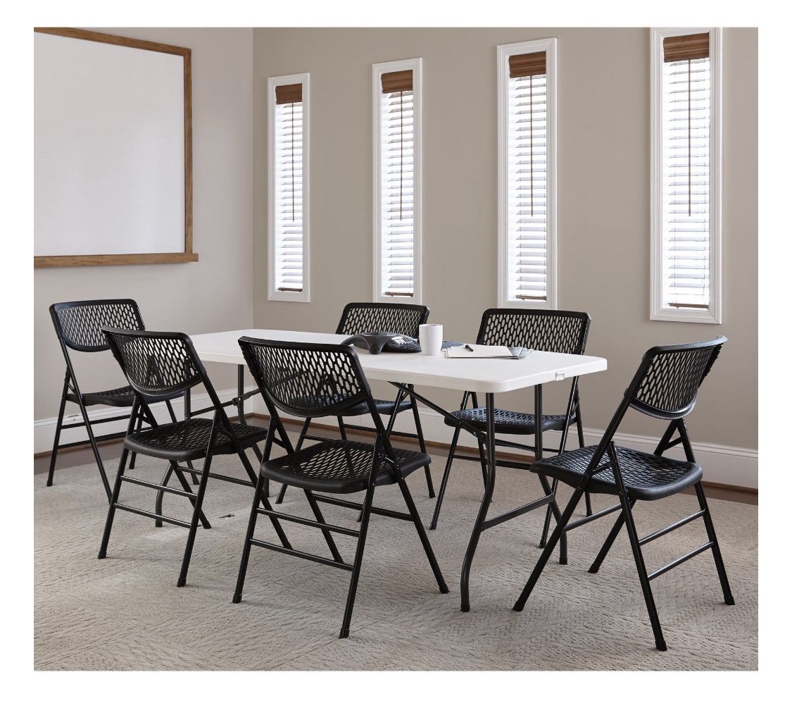 COSCO Commercial Resin Mesh Folding Chair (2-pack), Multiple Colors