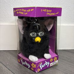 Furby Tiger 70-800 Black Blue Eyes Vintage 1998 Original Box Not Working