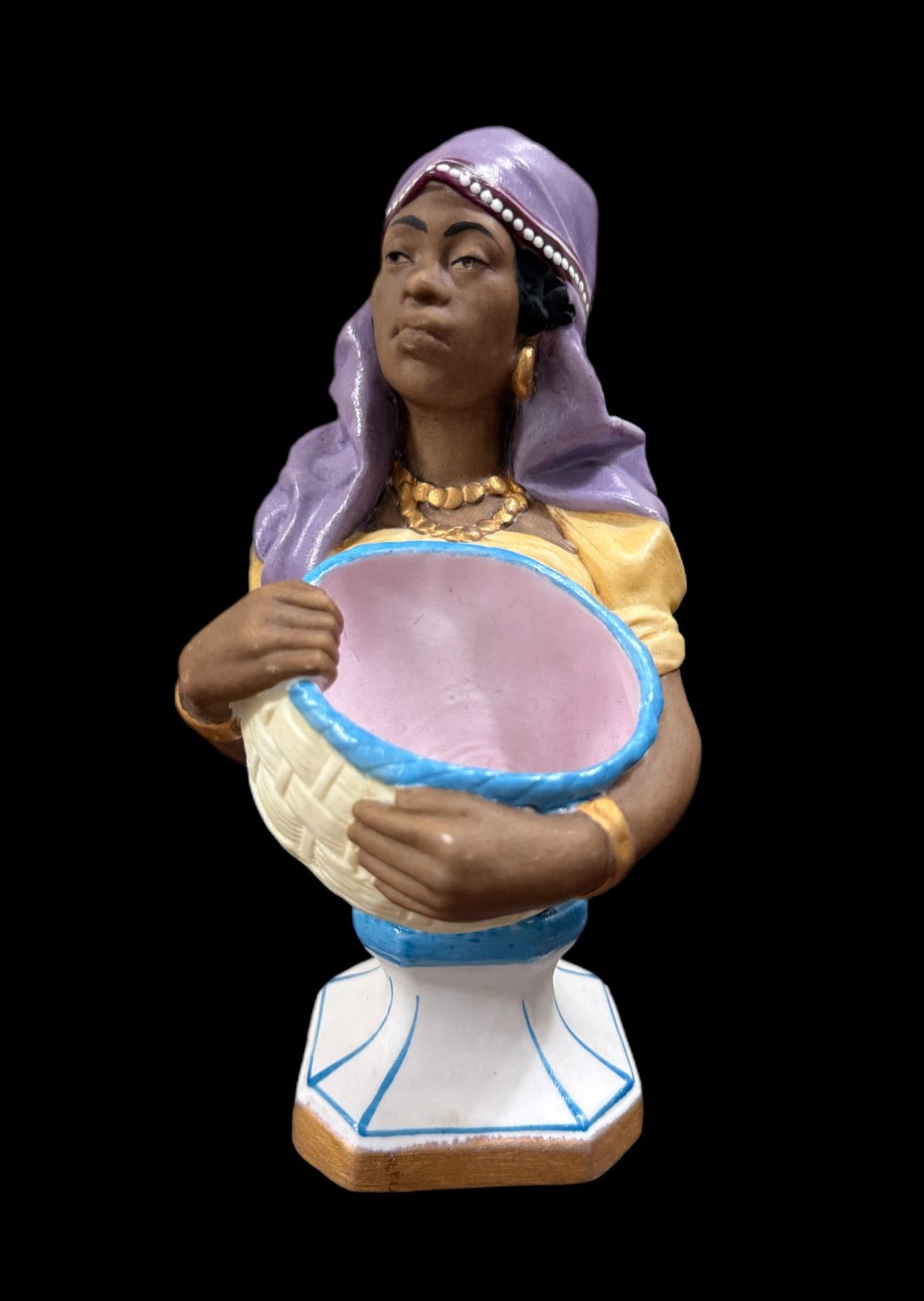 Rare Painted Bisque Porcelain Arabian Woman Bust Mauger & Fils 1880