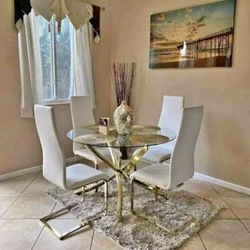 Dining Table gold Glass