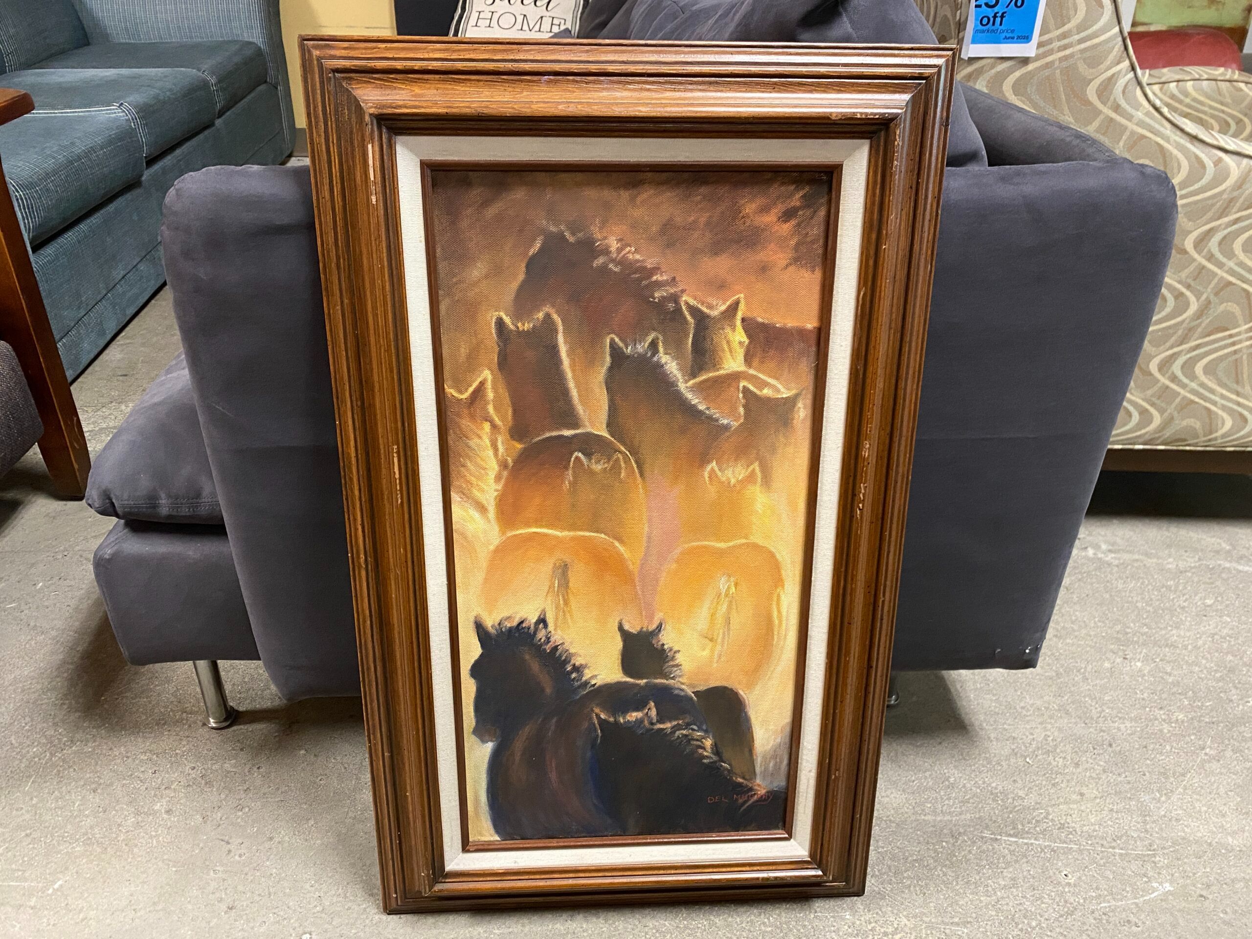 Original Painting of Galloping Horses By Delberta Murphy