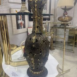 Antique Large Gilded Bronze Lamp 26in 