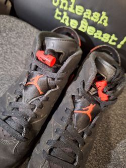 Pre OWNED- NIKE JORDAN 6 RETRO INFRARED 2014 Youth Sz 4Y/ Womens Sz 5.5