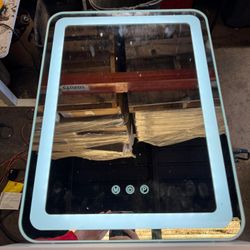 Vanity Mirror With Lights, LED Makeup Mirror With Dimmable 3 Color Modes, Touch Screen Control Vanity Based Mirror Desk