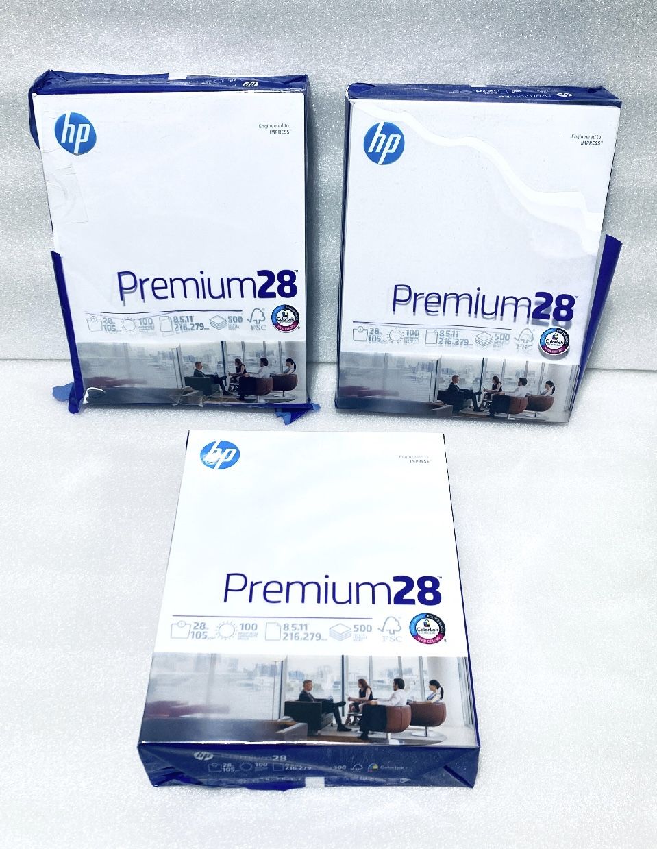 lot Of 3 New Other-HP Premium 28 100 Brightness 8.5" x 11" 500 Sheet Papers Each
