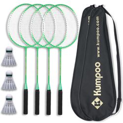 Badminton Rackets Set of 4 - Lightweight Badminton Racquet for Backyards, Gym, and Home