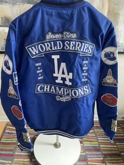 New Los Angeles Dodgers JH Design 7 Time World Series Blue Jacket-XL 