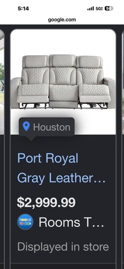 3 seat leather recliner. /Reclinable de piel para 3
