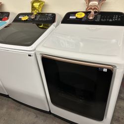 Large Capacity🔥Samsung 5.5 cu.ft Washer and Gas Dryer Set‼️