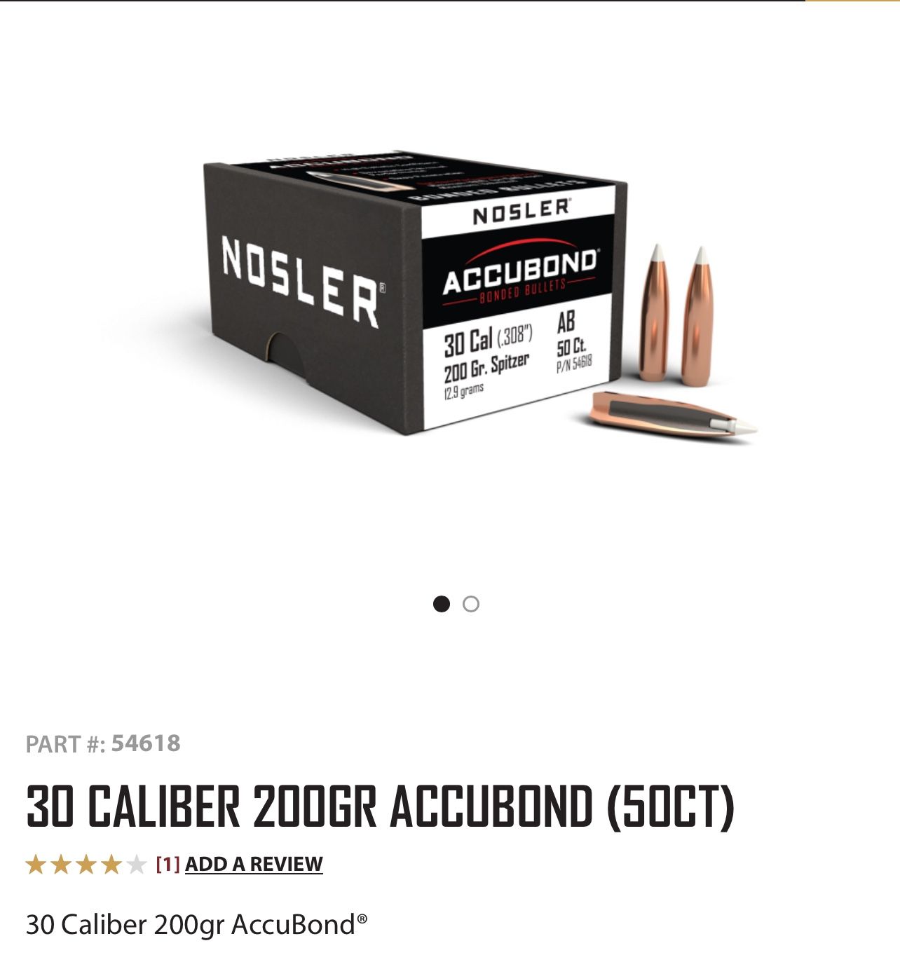 30 Cal 200 Grain Nosler Accubonds