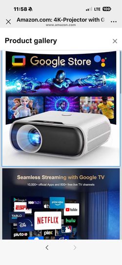 Brand new in box! 4K-Projector with GoogIe TV, Goiaey 2500 ANSI Projector with WiFi and Bluetooth, Built-in Official Apps, GoogIe Voice, DoIby Audio, 