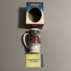 Budweiser 2007 Holiday Stein Collection Winter’s Calm Stein Glass