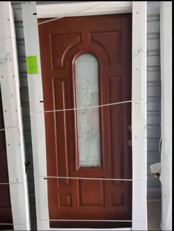 Exterior Entry Door with Decorative Glass Insert