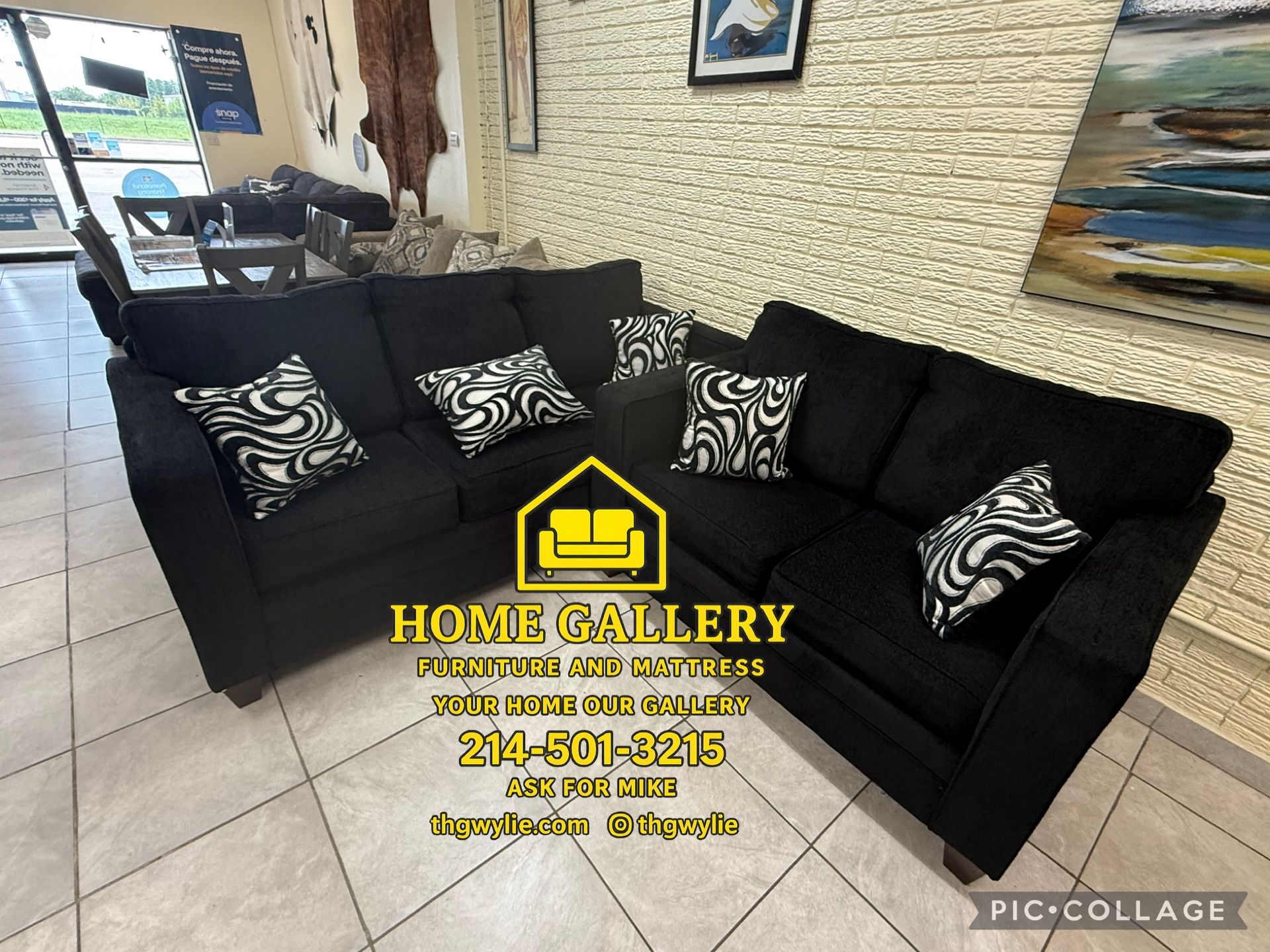 Black Sofa And Loveseat $17 Down