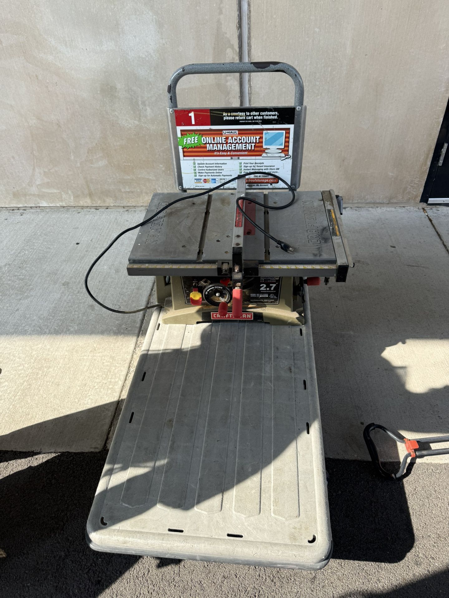 10” Craftsman Table Saw With Blade