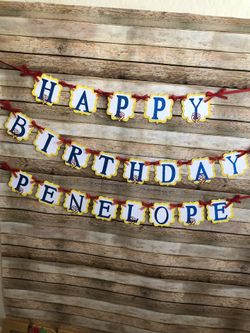 Belle theme Birthday Banner