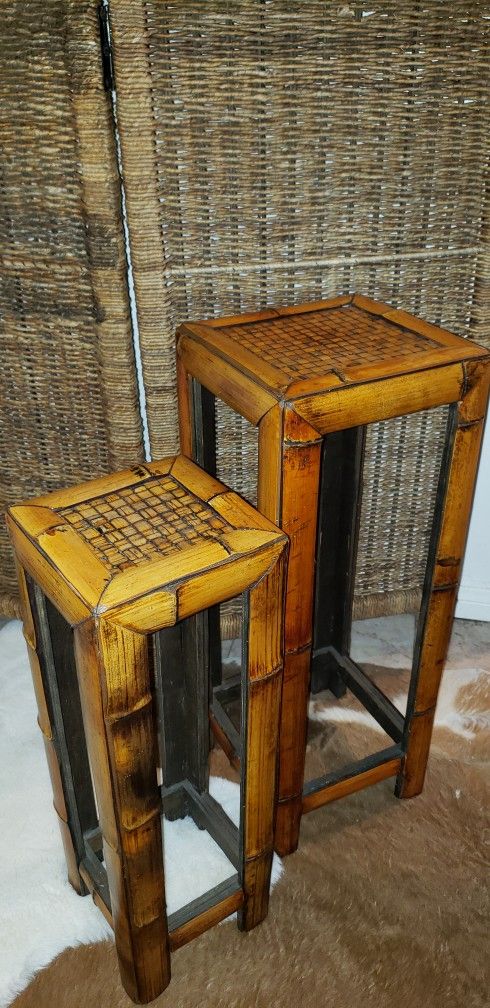 Bamboo plant stands x2 Bambú