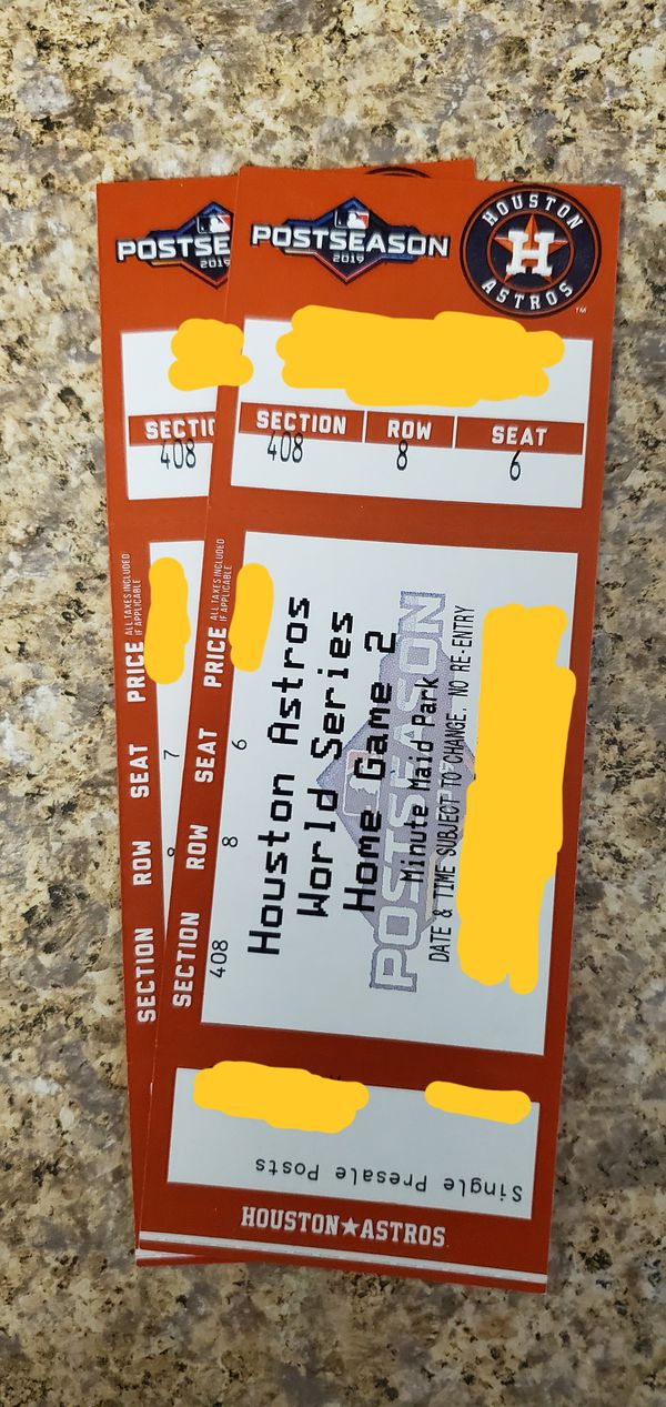 Houston Astros World Series Game 2 Tickets!!! for Sale in Richmond, TX - OfferUp