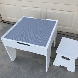 Lego Building And Storage Table With Matching Stool