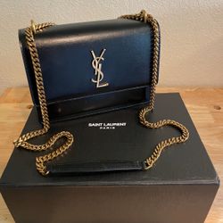 YSL Shoulder Bag Black Good Condition 