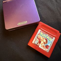 Gameboy Advance with Pokemon Red