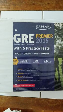 GRE Prep book with 6 practice tests (Kaplan)