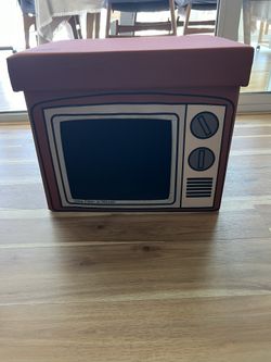 TV Cat House. A Sturdy Wood Cat Nap Ottoman and Indoor Cat Cube. Covered Pet Bed Hideaway Cave for Dogs and Other Pets Too