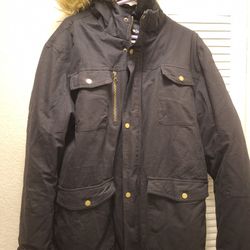 Mens Large Sherpa Fur Lined Parka