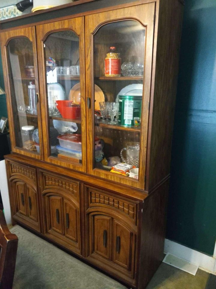 Antique Wooden China Cabinet