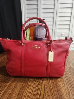 RED coach bag