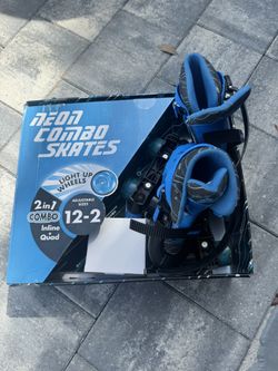 Roller Skates- 2 In 1 : Neon Roller Blades & Skates !!