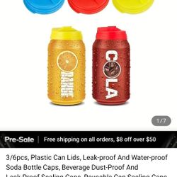 3Plastic Can Lids, Leak-proof And Water-proof Soda Bottle Caps, Beverage Dust-Proof And Leak-Proof Sealing Caps, Reusable Can Sealing Caps, Can Change