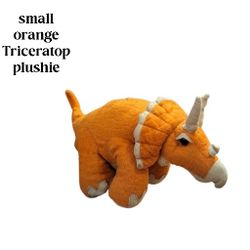 Small Orange Triceratops Plushie 