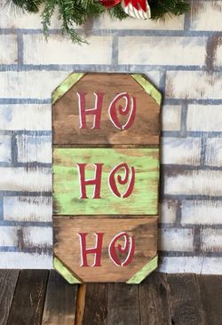 Handcrafted rustic wood Christmas signs