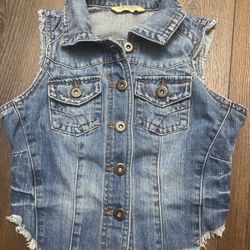 Junior Girls Jean Vest Size XS By Highway Jeans #12