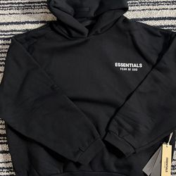 Essentials hoodie black oat meal