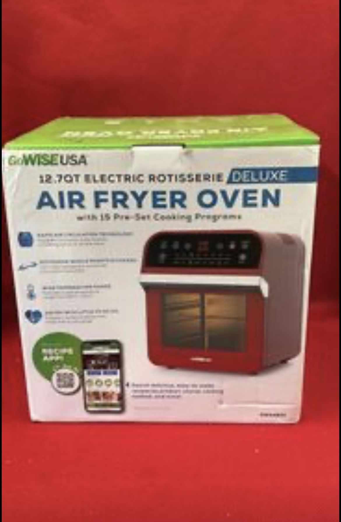 GoWISE USA GW44801 Deluxe Quarts 15 in Electric Air Fryer