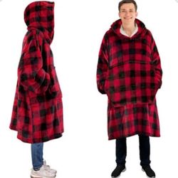 Waitu Búfalo And Pink Wearable Blanket Hoodie Sweatshirt Gifts