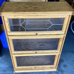 3 Tier Oak Barrister Bookcase 