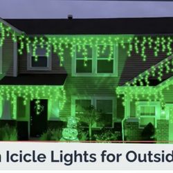 Curisen 1216 / 100 FTS LED Icicle Christmas Lights Outdoor Waterproof, Drops Icicle Lights Connectable, 8 Modes Icicle String Light with Memory(Green)