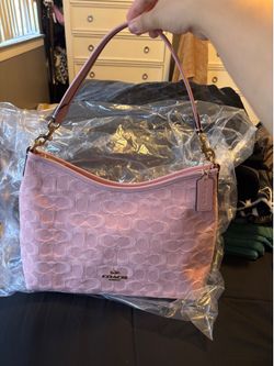 Coach Pink Denim Laurel Shoulder Bag