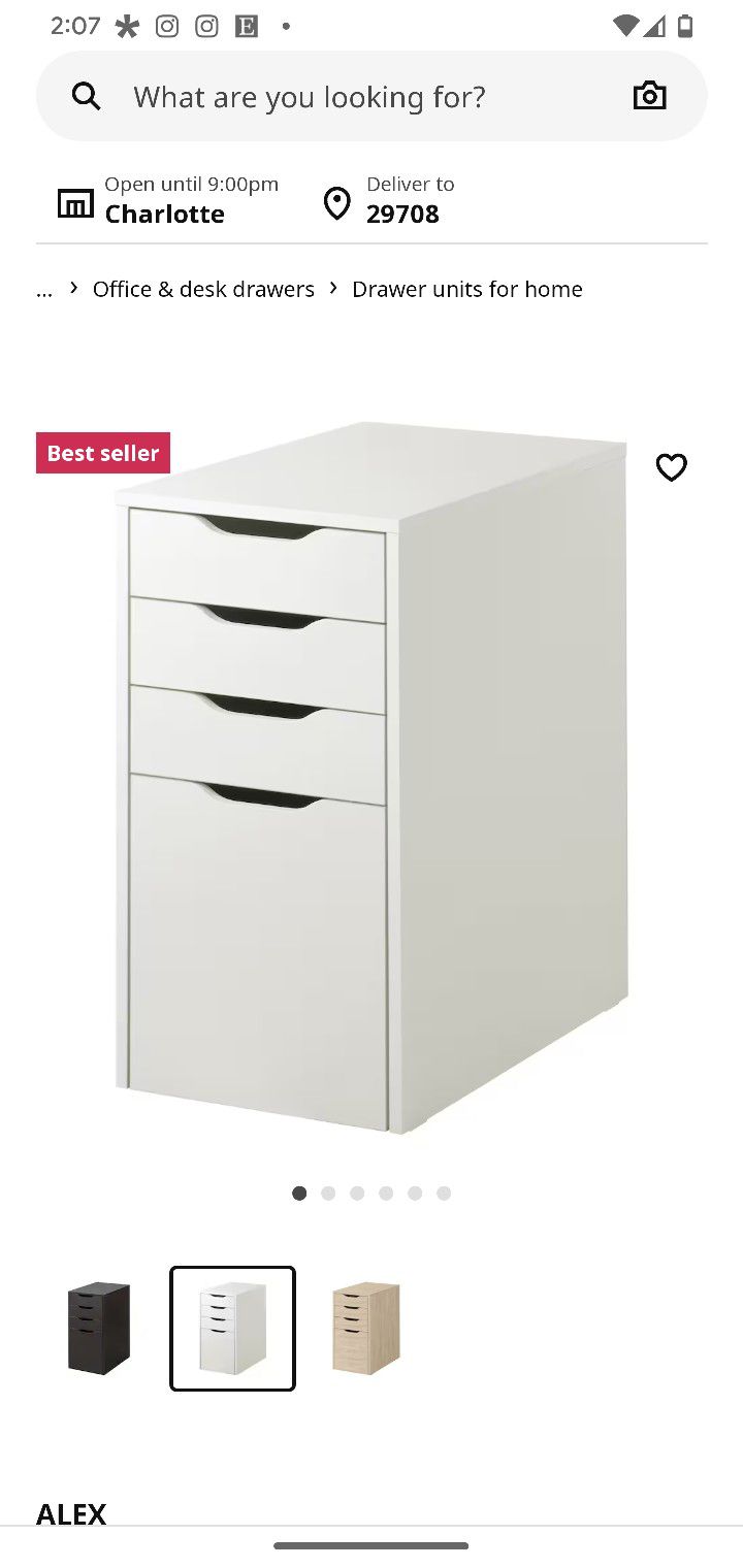 Very nice! Alex IKEA Filing Cabinet In White