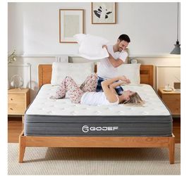 Gojef home King Size Mattress, 12 Inch Hybrid Memory Foam Mattress in a Box with Pocket Springs, Medium Firmness, Pressure..