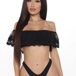 Fashion Nova Black Bikini Size Small 